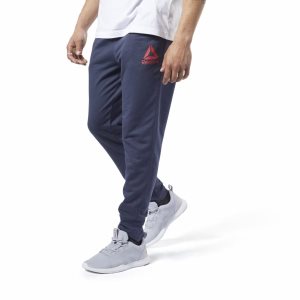 Spodnie Męskie Reebok Training Essentials Logo Jogger Granatowe PL 02AQEVS